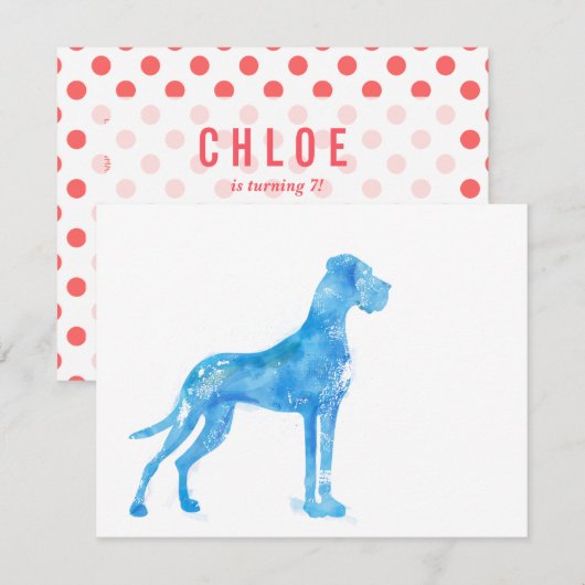 Watercolors Dog van Groot Kaart (Voorkant / Achterkant)