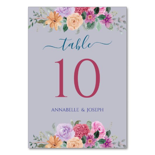 watercolors Florals Modern Botanical Wedding Kaart (Voorkant)