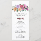 watercolors Florals Modern Botanical Wedding Menu (Voorkant)