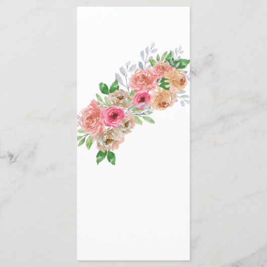watercolors Florals Modern Botanical Wedding Menu (Achterkant)