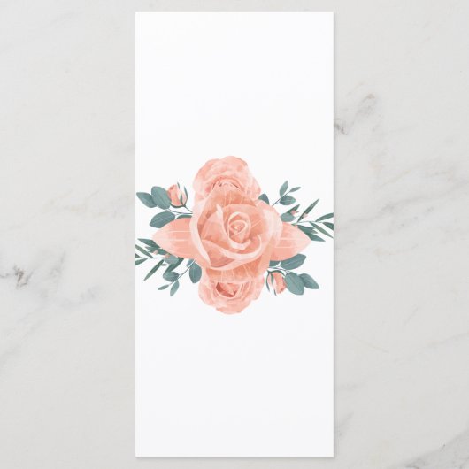 watercolors Florals Modern Botanical Wedding Menu (Achterkant)