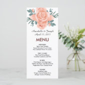 watercolors Florals Modern Botanical Wedding Menu (Staand voorkant)