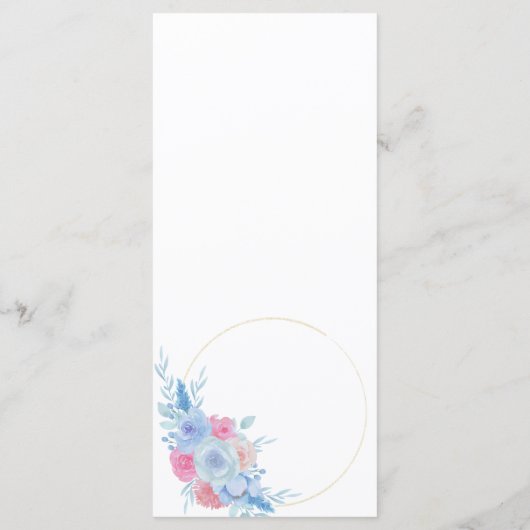 watercolors Florals Modern Botanical Wedding Menu (Achterkant)
