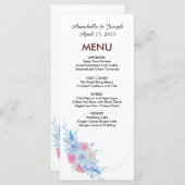 watercolors Florals Modern Botanical Wedding Menu (Voorkant / Achterkant)