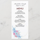 watercolors Florals Modern Botanical Wedding Menu (Voorkant)