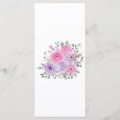 watercolors Florals Modern Botanical Wedding Menu (Achterkant)