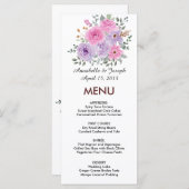 watercolors Florals Modern Botanical Wedding Menu (Voorkant / Achterkant)
