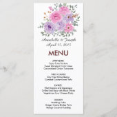 watercolors Florals Modern Botanical Wedding Menu (Voorkant)