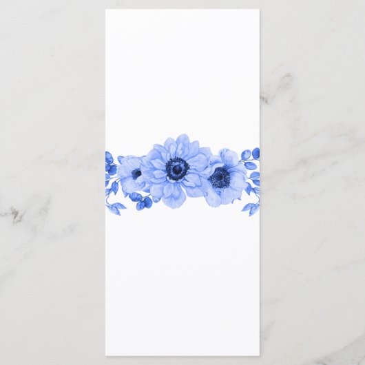 watercolors Florals Modern Botanical Wedding Menu (Achterkant)