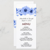 watercolors Florals Modern Botanical Wedding Menu (Voorkant / Achterkant)