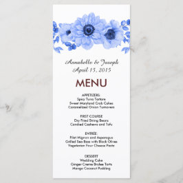 watercolors Florals Modern Botanical Wedding Menu