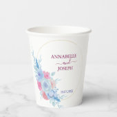 watercolors Florals Modern Botanical Wedding Papieren Bekers (Achterkant)