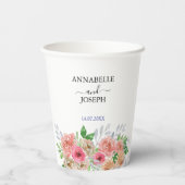 watercolors Florals Modern Botanical Wedding Papieren Bekers (Achterkant)