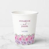 watercolors Florals Modern Botanical Wedding Papieren Bekers (Achterkant)