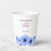 watercolors Florals Modern Botanical Wedding Papieren Bekers (Achterkant)