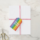 Watercolors Happy Pride Regenboog Cadeaulabel (Met Touw)