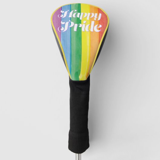 Watercolors Happy Pride Regenboog Golfheadcover (Voorkant)