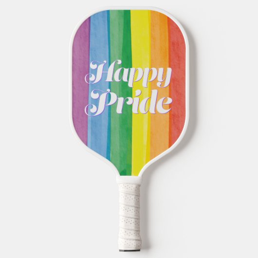 Watercolors Happy Pride Regenboog Pickleball Paddle (Voorkant)