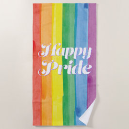 Watercolors Happy Pride Regenboog Strandlaken