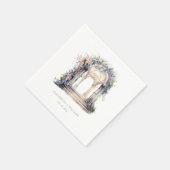Watercolors Huwelijks Bloemenboog Gepersonaliseerd Servet (Hoek)