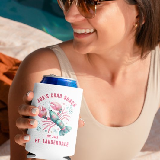 Watercolors Lobster Illustration Custom Text Blikjeskoeler