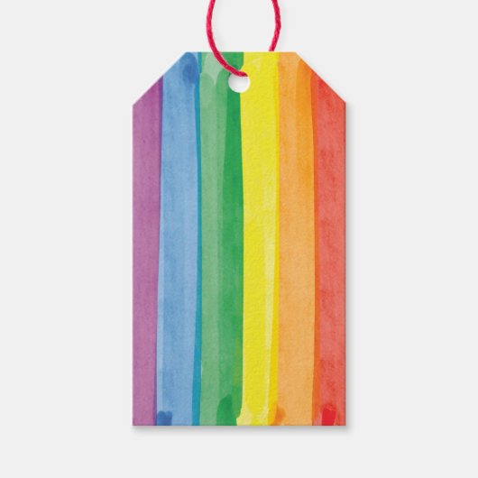Watercolors Pride Regenboog Cadeaulabel (Voorkant)