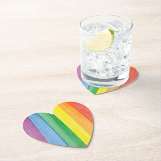 Watercolors Pride Regenboog Kartonnen Onderzetters (Insitu)