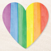 Watercolors Pride Regenboog Kartonnen Onderzetters (Voorkant)