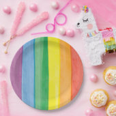 Watercolors Pride Regenboog Papieren Bordje (Feest)