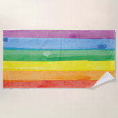 Watercolors Pride Regenboog Strandlaken (Voorkant)