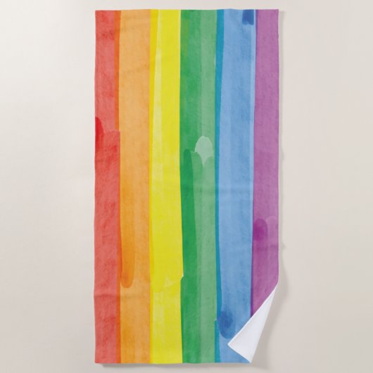 Watercolors Pride Regenboog Strandlaken (Voorkant)