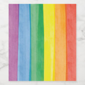 Watercolors Pride Regenboog Wijn Etiket (Enkel label)