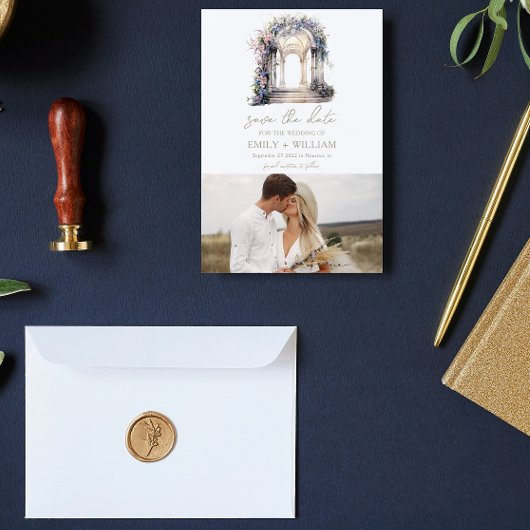 Watercolors Trouw Bloemboog Save the Date