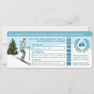 Watercolorschaatser nep-ski-tripkaart verjaardag kaart