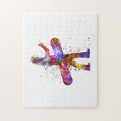 Watercolorschaatswedstrijd Legpuzzel (Verticaal)