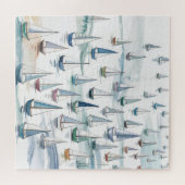 Watercolorschepen op zee Nautilus Legpuzzel (Horizontaal)