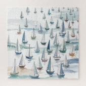Watercolorschepen op zee Nautilus Legpuzzel (Verticaal)