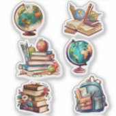Watercolorschool & Boeken Sticker Set (Voorkant)