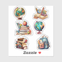 Watercolorschool & Boeken Sticker Set