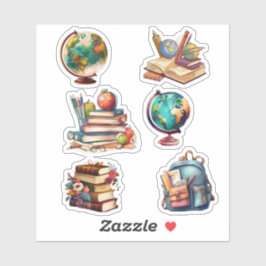 Watercolorschool & Boeken Sticker Set