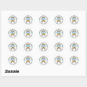 Watercolorschoolbussticker Ronde Sticker (Vel)