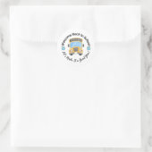 Watercolorschoolbussticker Ronde Sticker (Tas)