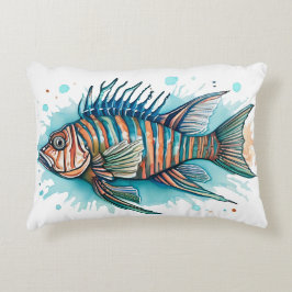 Watercolorserie: Lionfish Accent Kussen