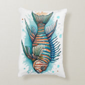 Watercolorserie: Lionfish Accent Kussen (Achterkant (Verticaal))