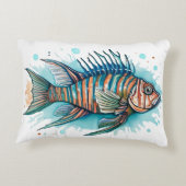Watercolorserie: Lionfish Accent Kussen (Achterkant)