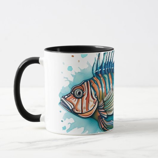 Watercolorserie: Lionfish Mok (Links)