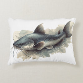 Watercolorserie: Meerval Accent Kussen