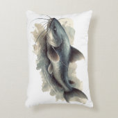 Watercolorserie: Meerval Accent Kussen (Voorkant(Verticaal))