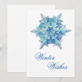 Watercolorsneeuwvlok Feestdagenkaart (Voorkant / Achterkant)