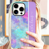 Watercolorsplash Aangepaste Naam iPhone Hoesje
